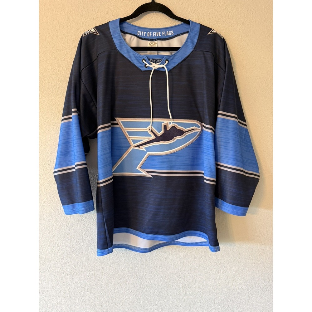 OT Sports Pensacola Ice Flyers Hockey Jersey Mens Adult Small Blue Navy